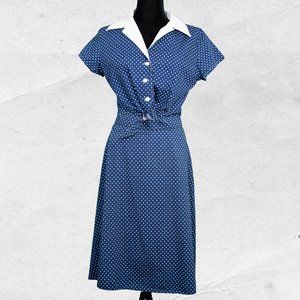 Heartbreaker Button Up Polka Dot Blouse